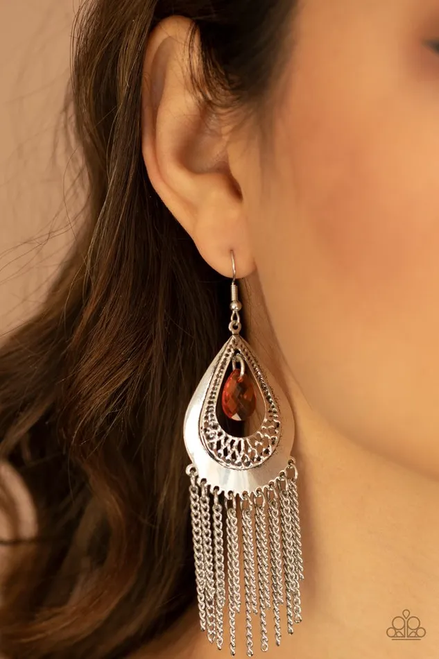 Paparazzi Jewelry Paparazzi Earring Scattered Storms Orange Earrings