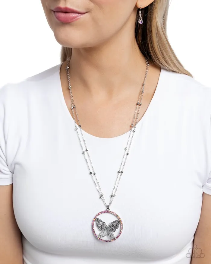Paparazzi Jewelry Paparazzi Necklace Festive Flight Pink Necklaces