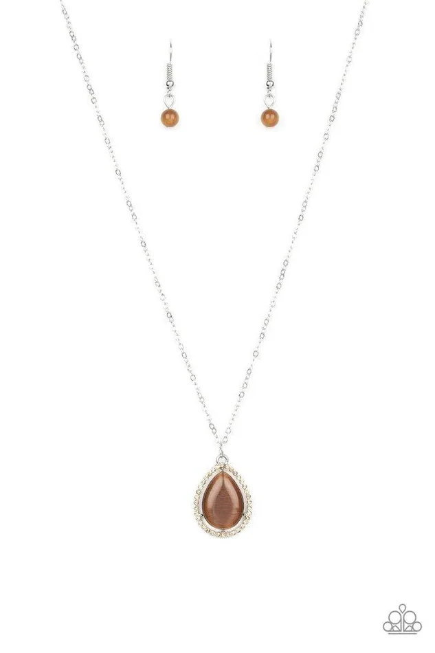Paparazzi Jewelry Paparazzi Necklace In GLOW Spirits Brown Necklaces