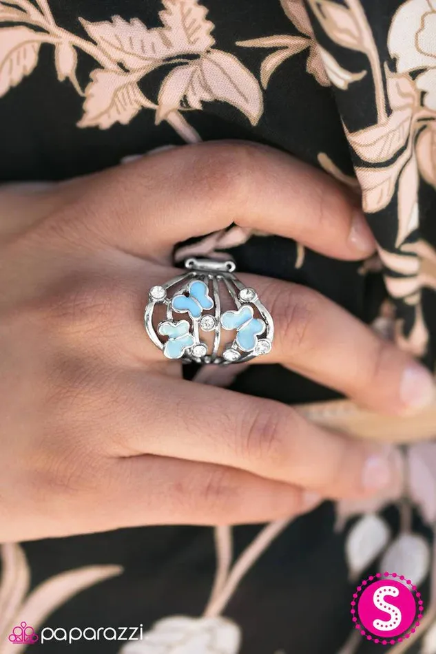 Paparazzi Jewelry Rings Paparazzi Ring Butterfly Botanical Blue