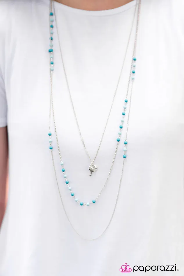 Paparazzi Necklace A Lovely Time Blue Paparazzi Jewelry Necklaces