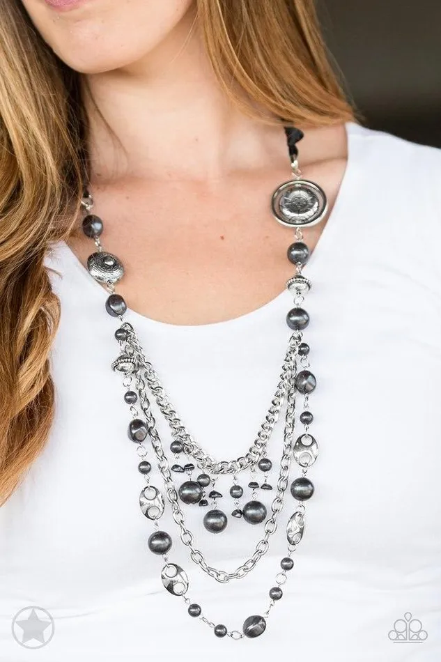 Paparazzi Necklace Blockbuster All the Trimmings Black Paparazzi Jewelry Necklaces