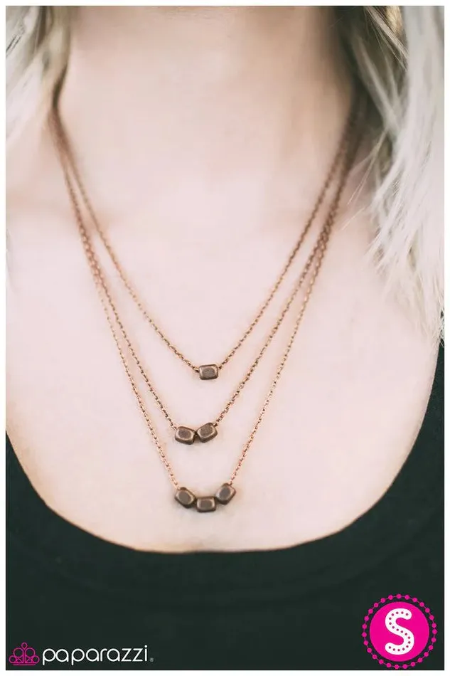 Paparazzi Necklace Easy As One Two Three Copper Paparazzi Jewelry Necklaces