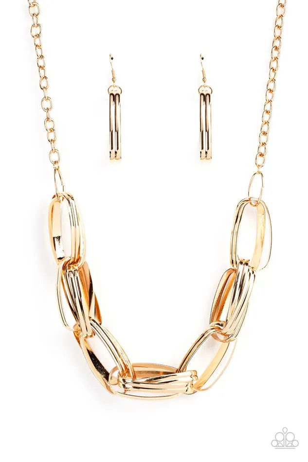 Paparazzi Necklace Fiercely Flexing Gold Paparazzi Jewelry Necklaces Paparazzi Necklace Fiercely Flexing Gold Paparazzi Jewelry Necklaces