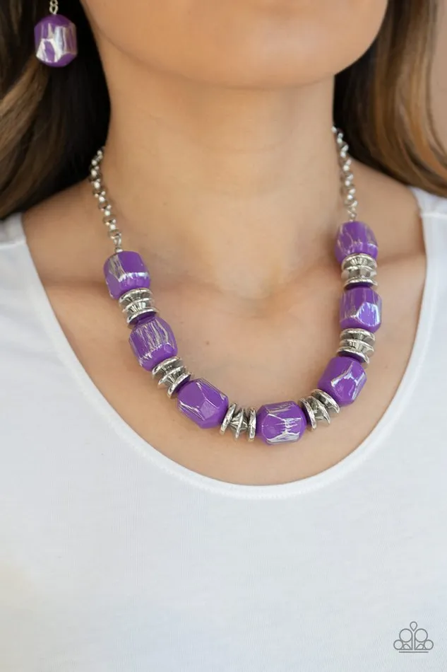 Paparazzi Necklace Girl Grit Purple Paparazzi Jewelry Necklaces