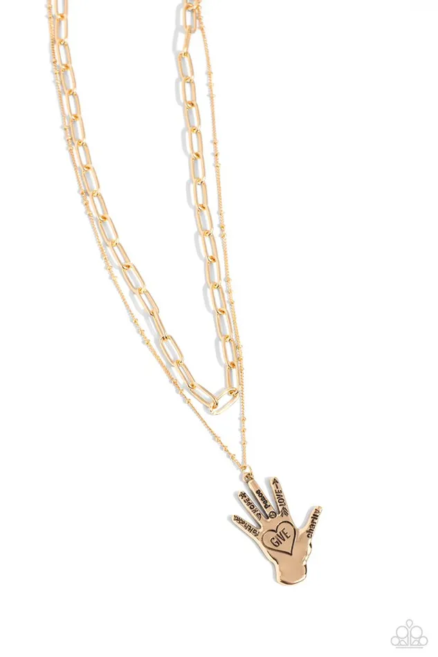 Paparazzi Necklace Giving a Hand Gold Paparazzi Jewelry Necklaces Paparazzi Necklace Giving a Hand Gold Paparazzi Jewelry Necklaces