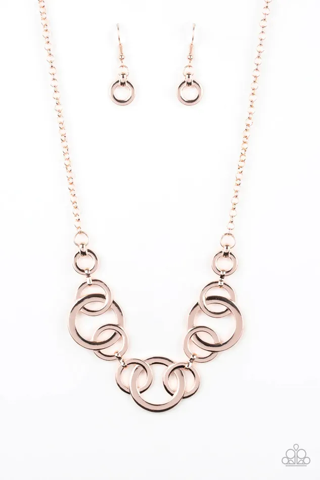Paparazzi Necklace Going In Circles Rose Gold Paparazzi Jewelry Necklaces