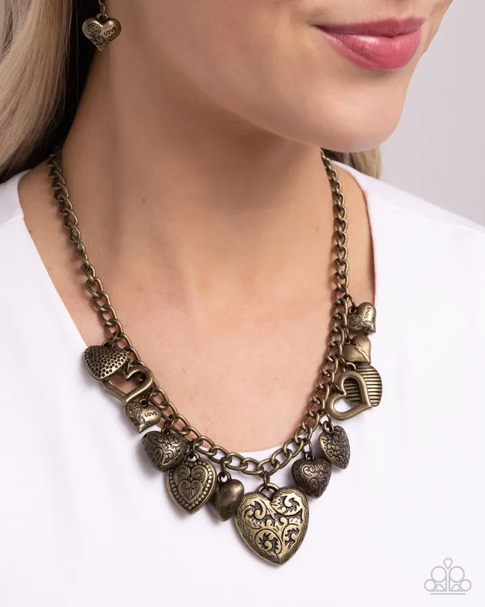 Paparazzi Necklace Heart Hangout Brass Paparazzi Jewelry Necklaces