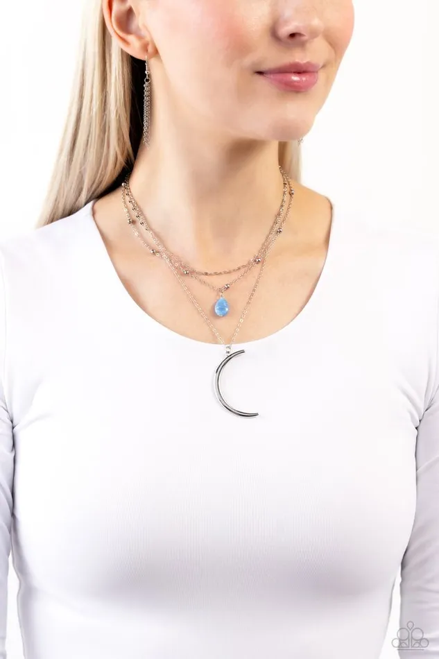 Paparazzi Necklace Lunar Landslide Blue Paparazzi Jewelry Necklaces