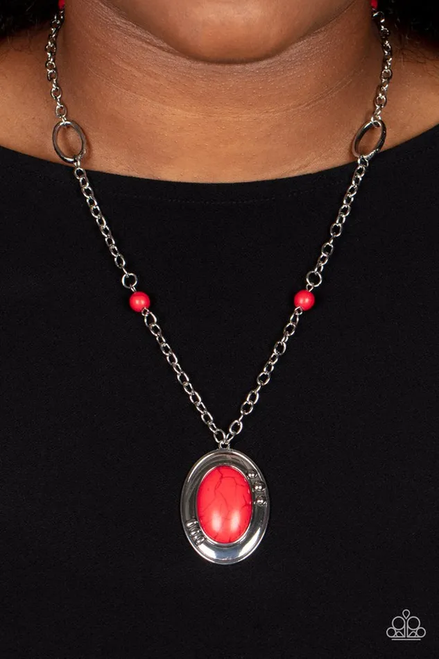 Paparazzi Necklace Mojave Meditation Red Paparazzi Jewelry Necklaces