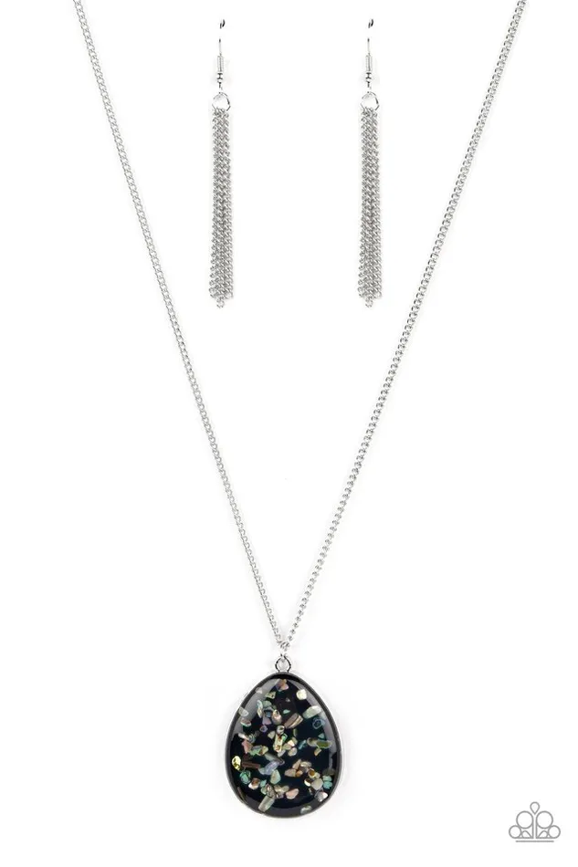 Paparazzi Necklace Shimmering Seafloors Black Paparazzi Jewelry Necklaces