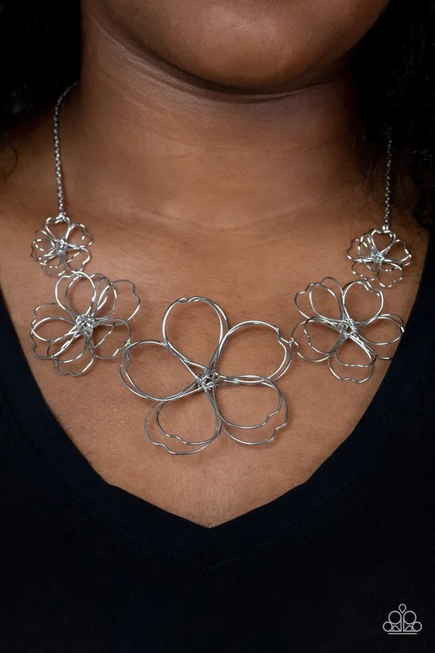 Paparazzi Necklace The Show Must GROW On Silver Paparazzi Jewelry Necklaces
