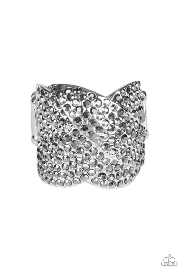 Paparazzi Ring Scandalous Shimmer Silver Paparazzi Jewelry Rings
