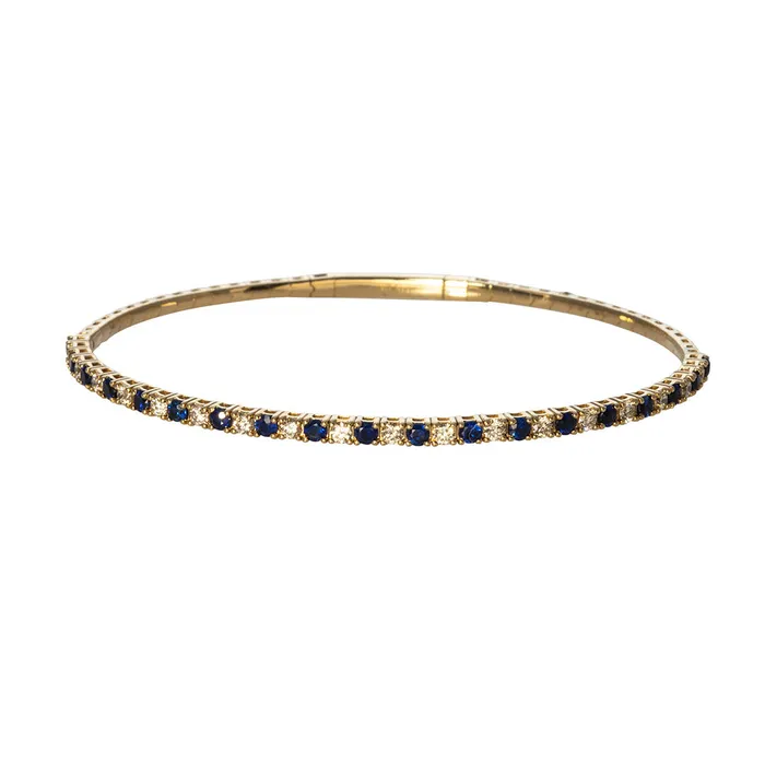 PreStyled Sets Croghans Sapphire Diamond 14K Yellow Gold Flexible Bangle
