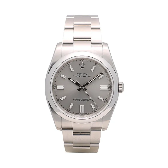 Preowned Rolex Rolex Oyster Perpetual Watch Silver Dial 36mm Automatic Preowned Watches Preowned Rolex Rolex Oyster Perpetual Watch Silver Dial 36mm Automatic Preowned Watches