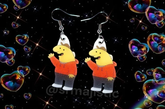 READY TO SHIP Smiling Friends Cute Character Handmade Earrings Sam Makes Things Earrings READY TO SHIP Smiling Friends Cute Character Handmade Earrings Sam Makes Things Earrings