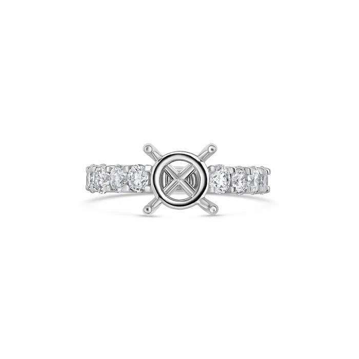 Rings Engagement Collections 18K White Gold Semi Mount Diamond Ring