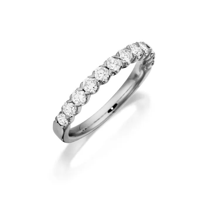 Rings Henri Daussi 75ctw Diamond Halfway 14K White Gold Band