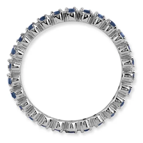 Rings Meierotto Jewelers Sterling Silver Eternity Ring in Created Sapphire