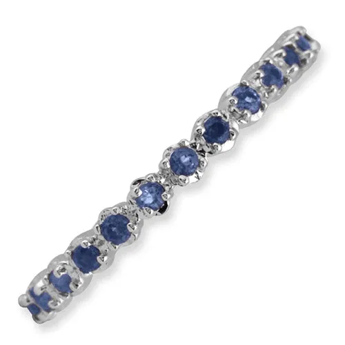 Rings Meierotto Jewelers Sterling Silver Eternity Ring in Created Sapphire