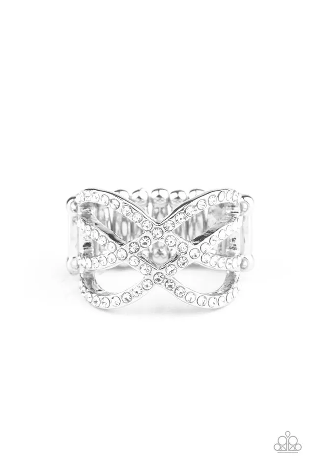 Rings Paparazzi Jewelry Paparazzi Ring Cross Action Couture White Rings Paparazzi Jewelry Paparazzi Ring Cross Action Couture White