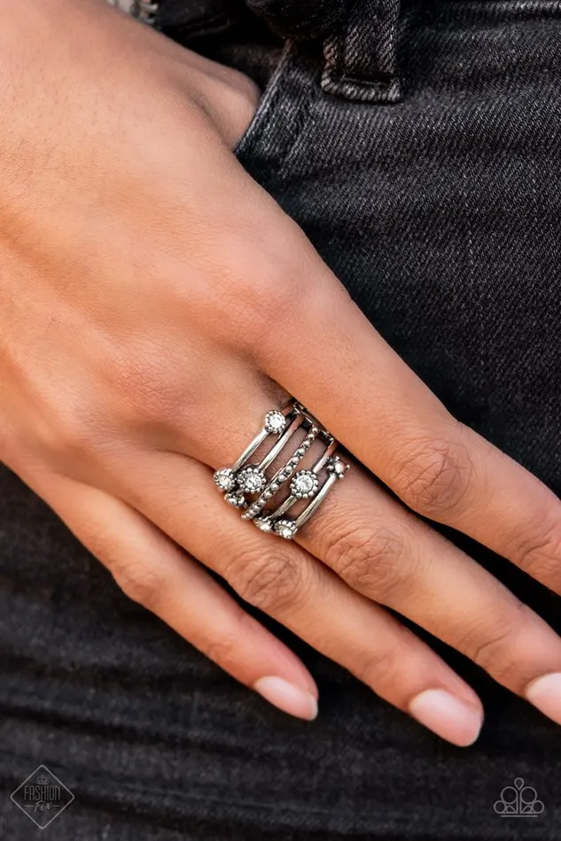 Rings Paparazzi Ring Rhinestone Studded Ritz White Paparazzi Jewelry