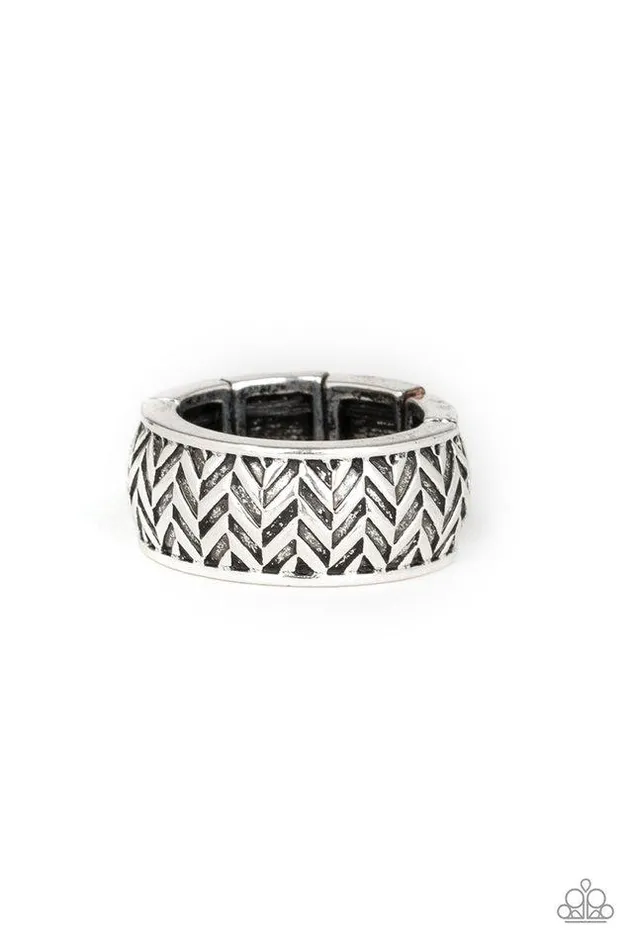 Rings Paparazzi Ring Survival Skills Silver Paparazzi Jewelry