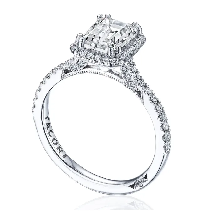 Rings Tacori 18K White Gold Semi Mount Diamond Ring Tacori