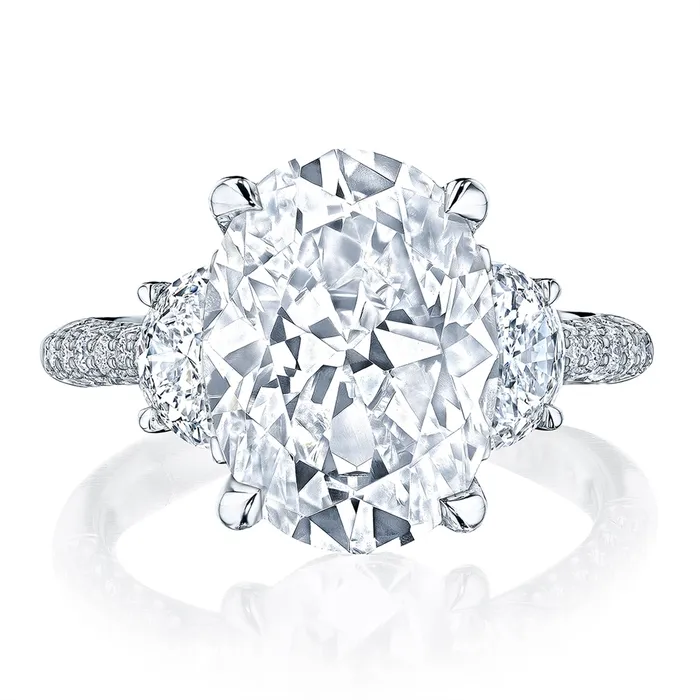Rings Tacori Tacori Platinum Founders Oval Semi Mount Diamond Ring