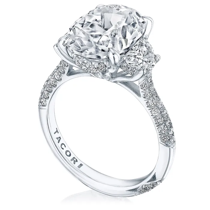 Rings Tacori Tacori Platinum Founders Oval Semi Mount Diamond Ring