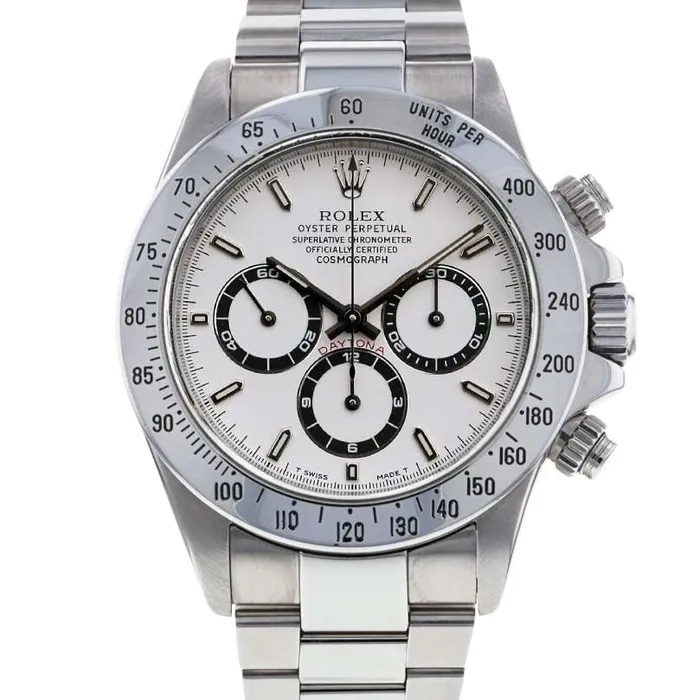 Rolex Bracelets Rolex Cosmograph Daytona 40mm Ref 16520 White Index Dial Stainless Steel Oyster Bracelet Mens Watch