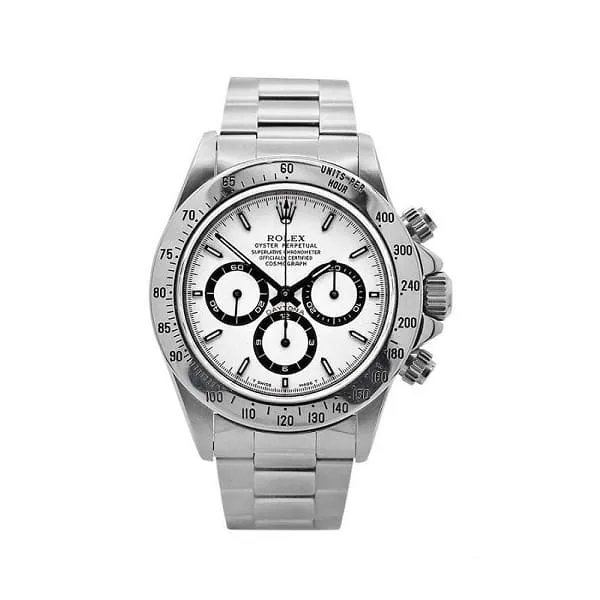 Rolex Bracelets Rolex Cosmograph Daytona 40mm Ref 16520 White Index Dial Stainless Steel Oyster Bracelet Mens Watch