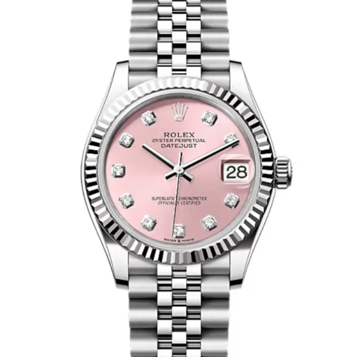Rolex Datejust 31mm Ref 2782740032 Pink Diamond Dial Stainless Steel Jubilee Bracelet Womens Watch Rolex Bracelets
