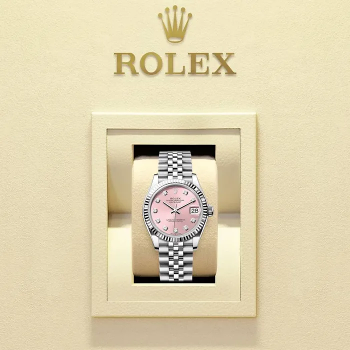 Rolex Datejust 31mm Ref 2782740032 Pink Diamond Dial Stainless Steel Jubilee Bracelet Womens Watch Rolex Bracelets