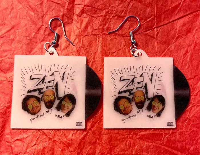 Sam Makes Things Earrings K Flay X Ambassadors and Grandson single Zen Vinyl Handmade Earrings Sam Makes Things Earrings K Flay X Ambassadors and Grandson single Zen Vinyl Handmade Earrings