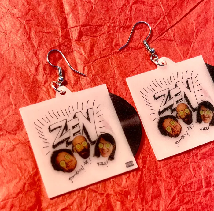 Sam Makes Things Earrings K Flay X Ambassadors and Grandson single Zen Vinyl Handmade Earrings