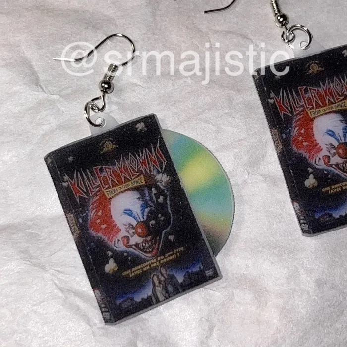 Sam Makes Things Earrings Killer Clowns from Outer Space 1988 DVD 2D detailed Handmade Earrings Sam Makes Things Earrings Killer Clowns from Outer Space 1988 DVD 2D detailed Handmade Earrings