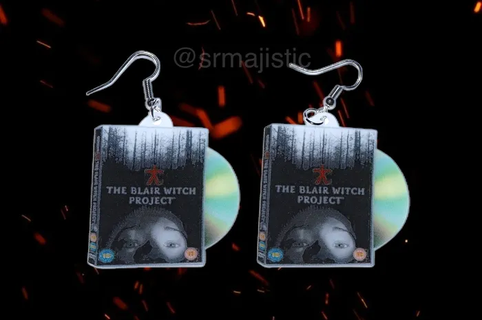 Sam Makes Things READY TO SHIP The Blair Witch Project 1999 DVD 2D detailed Handmade Earrings Earrings