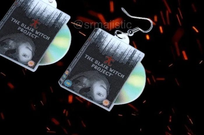 Sam Makes Things READY TO SHIP The Blair Witch Project 1999 DVD 2D detailed Handmade Earrings Earrings