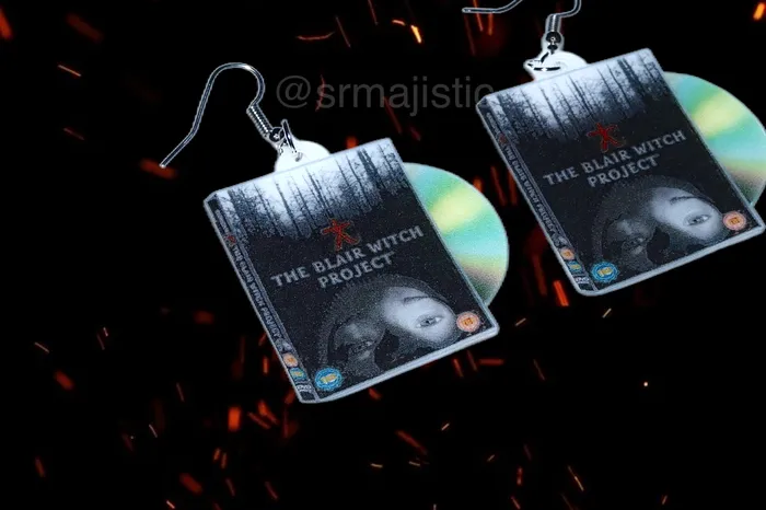 Sam Makes Things READY TO SHIP The Blair Witch Project 1999 DVD 2D detailed Handmade Earrings Earrings