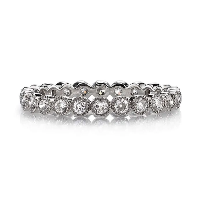 Single Stone Platinum Mini Gabby Band Single Stone Rings