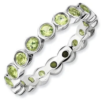 Sterling Stackable Bands Peridot Meierotto Jewelers Necklaces