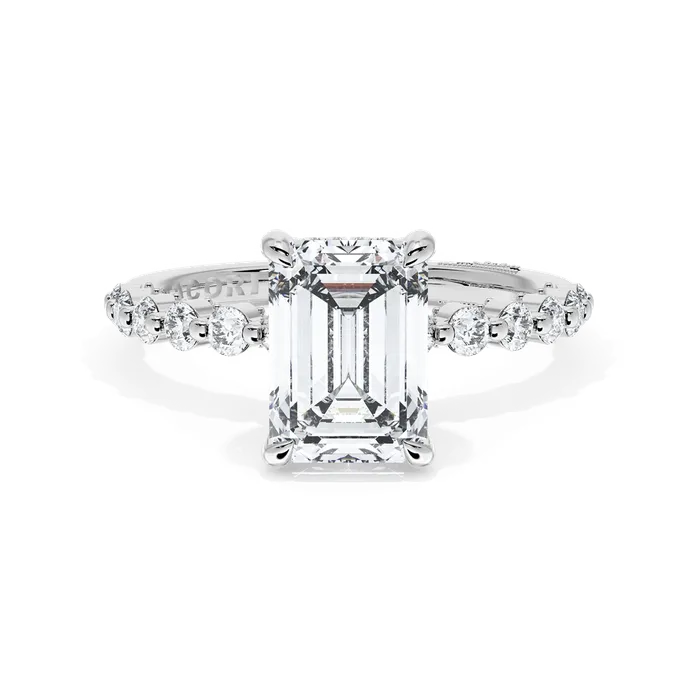 Tacori 18K White Gold Diamond Ring with Hidden Diamond Halo Tacori Rings Tacori 18K White Gold Diamond Ring with Hidden Diamond Halo Tacori Rings