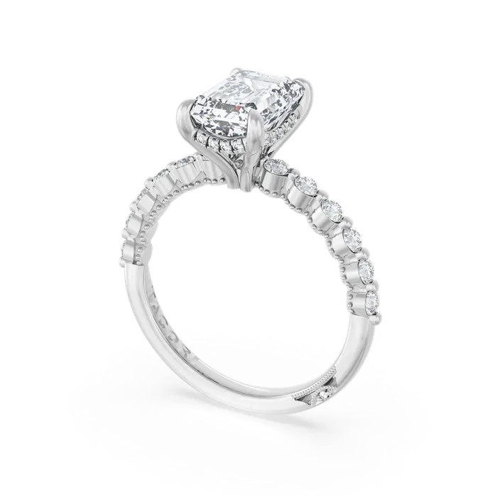 Tacori 18K White Gold Diamond Ring with Hidden Diamond Halo Tacori Rings