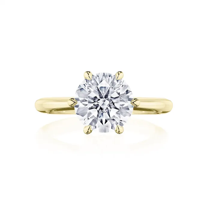 Tacori 18K Yellow Gold Diamond Semimount Ring Hidden Diamonds on Head Tacori Rings Tacori 18K Yellow Gold Diamond Semimount Ring Hidden Diamonds on Head Tacori Rings