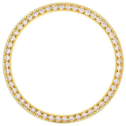 125 Ct Bead Set Mined Diamond Bezel To Fit Rolex Date 34 Mm Watch YG 14K GB Watches 125 Ct Bead Set Mined Diamond Bezel To Fit Rolex Date 34 Mm Watch YG 14K GB Watches