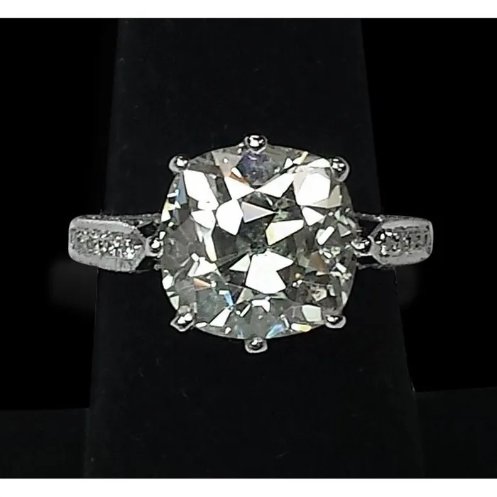 105 Carats Cushion Lab Grown Diamond Large Old Miner Antique Style Ring GB Rings 105 Carats Cushion Lab Grown Diamond Large Old Miner Antique Style Ring GB Rings
