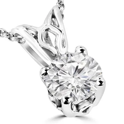 25 Ct Gorgeous Round Cut Natural Earth Mined Diamond Solitaire Pendant GB Necklaces
