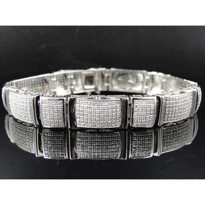 20 Carats Princess Shape Natural Earth Mined Diamond Men Bracelet White Gold 14K GB Bracelets 20 Carats Princess Shape Natural Earth Mined Diamond Men Bracelet White Gold 14K GB Bracelets