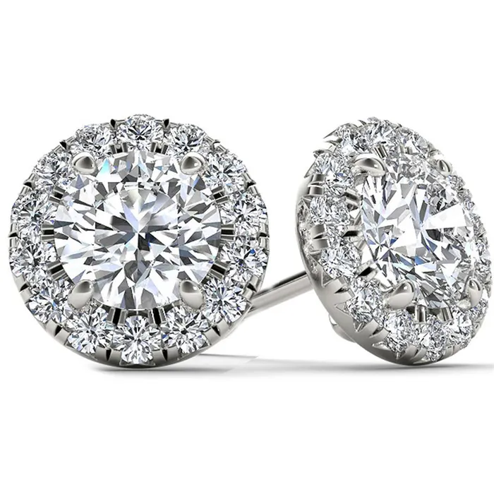 5 Ct Ladies Halo Round Cut Natural Earth Mined Diamonds Stud Earrings GB Earrings 5 Ct Ladies Halo Round Cut Natural Earth Mined Diamonds Stud Earrings GB Earrings